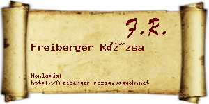 Freiberger Rózsa névjegykártya